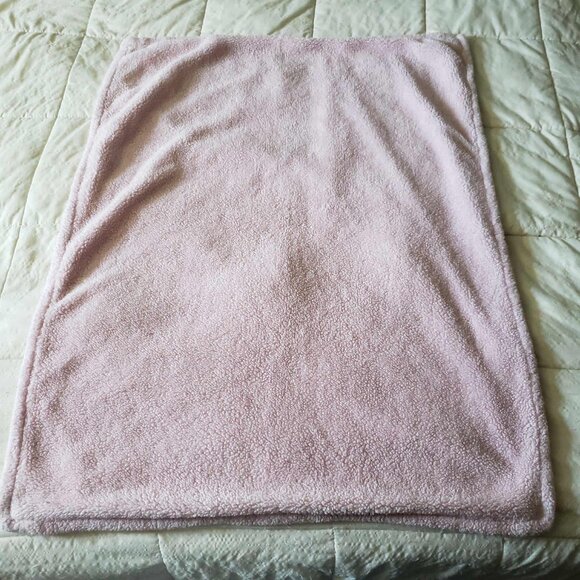 Pink Floral Reversible Baby Blanket 38x30” Sherpa Fleece Style – No Tag‎ - Picture 3 of 4